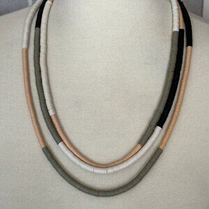 Plunder Haley Three Strand Multi-Color Necklace
